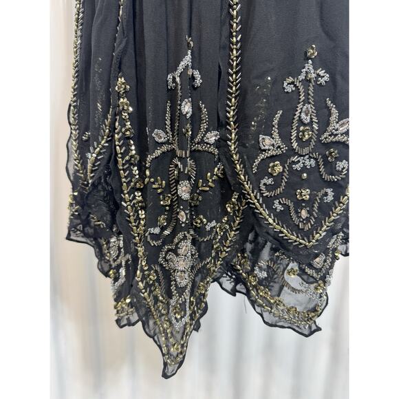 Sue Wong Nocturne Silk Beaded Petal Dress Ballet Flapper Fairy Coquette Size 10 - Picture 3 of 7